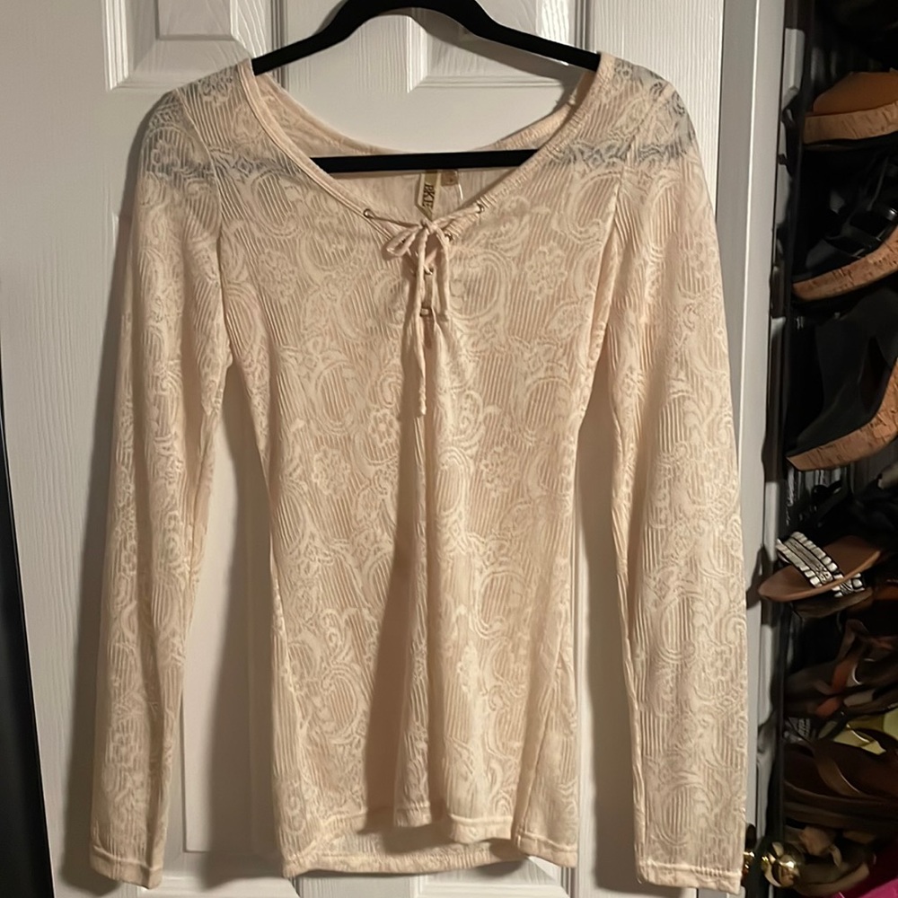 Cream never worn Buckle long sleeve shirt